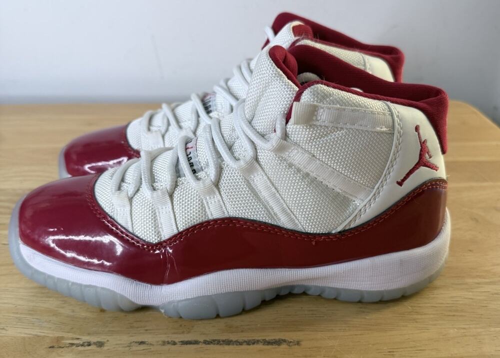 Jordan Men’s Air Jordan 11 Cherry Sneakers White/Red size 8